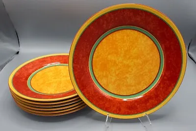 $420 • Buy Laure Japy Limoges Terra Nova Red Dinner Plates 10  Set Of 7 FREE USA SHIPPING