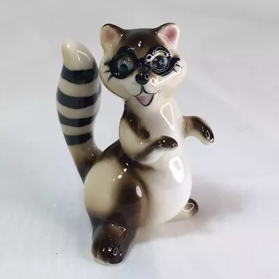 2” Raccoon Figurine Vintage Glazed Porcelain Decorative Collectible❤️ • $14.50