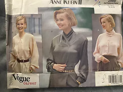 Vintage Vogue  Career  Pattern #2565 By Anne Klein Ii Size 12-14-16 • $14.95