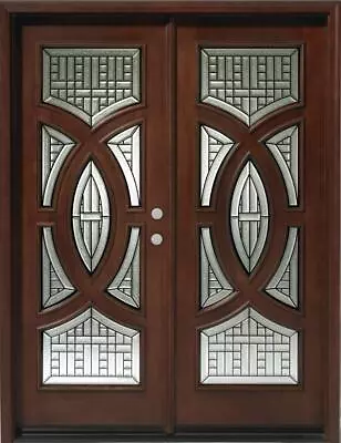 Memorial Day Sale!!!!Solid Wood Mahogany Front Door Pre-hung&Finished DMH7588-5 • $2950