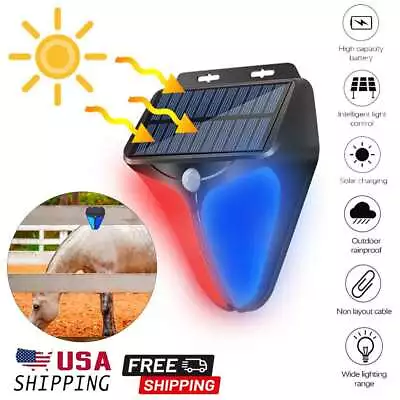 Solar Alarm LED Light With Strobe Light Motion Sensor Detector Wireless Outdoor • $11.52