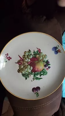 $10 • Buy  Vintage Naaman, Israel Porcelain Pedestal, Footed Cake Plate Fruits
