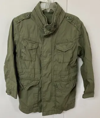 $29.99 • Buy Gap Kids Unisex Hooded Zip/ Button Up Army Jacket Size XS (4-5) Army Green