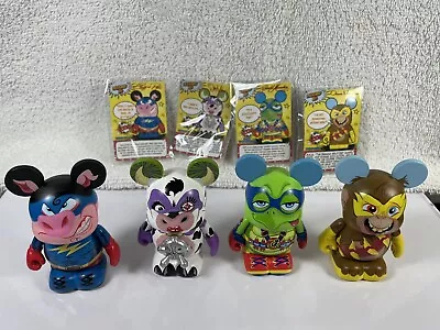 DISNEY 3  VINYLMATION ~ ZOOPER HEROES LOT Plus CHASE ~ 4 COLLECTIBLE FIGURE LOT • $29.95