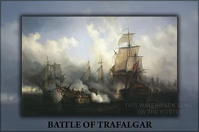 Poster Many Sizes; Battle Of Trafalgar P3 Hms Sandwich Bucentaure Hms Victory • $160.11