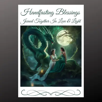 Handfasting Blessings Card Dragon Fantasy Goddess Pagan Wiccan Gay Lesbian Pride • £2.99