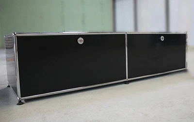 USM Haller Lowboard 2 Compartments 2 Vollauszuege Auszügen Graphite Black Shelf • £1327.21