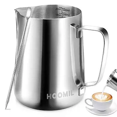 $24.57 • Buy Milk Frothing Pitcher Stainless Steel Espresso Steaming Pitcher 20oz/600ml Coffe