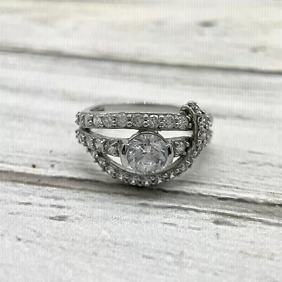 $89 • Buy Jose Hess Rhodium Plated Sterling Silver Ring (Pre-Owned)
