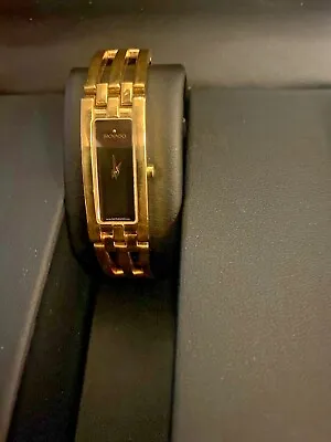 Ladies MOVADO ESPERANZA 88 H5 1400 Rectangular Black 18k Gold Plate Quartz Watch • $199