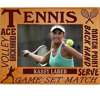 Personalized Boys Girls Tennis Engraved Picture Frames 4x6 5x7 8x10 Team Photo  • $15