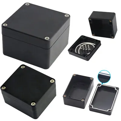 Black Plastic ABS Electronics Project Box Enclosure Hobby  W/ Fixing Case Screws • £6.99