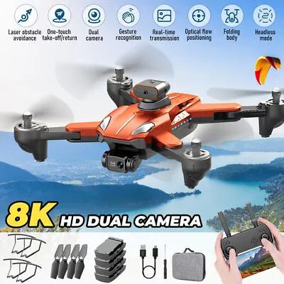 2023 New RC Drone With 8K HD Dual Camera WiFi FPV Foldable Quadcopter +4 Battery • $49.99