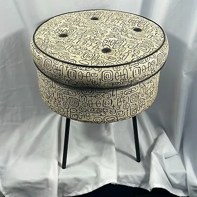 Mcm Retro Mid Century Modern Foot Stool With Storage Funky Cool • $245