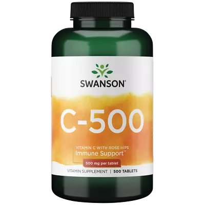 Swanson Vitamin C With Rose Hips Tablets 500 Mg 500 Count • $24.03