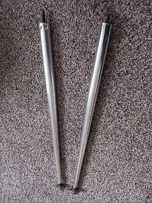 2 X VINTAGE Chrome Alloy?  DANSETTE STYLE TABLE STOOL RECORD PLAYER LEGS • £15
