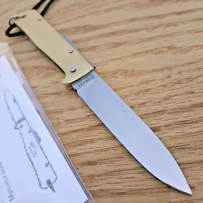 OTTER-Messer Large Mercator Folding Knife 3.5  Carbon Steel Blade Brass Handle • $68.79