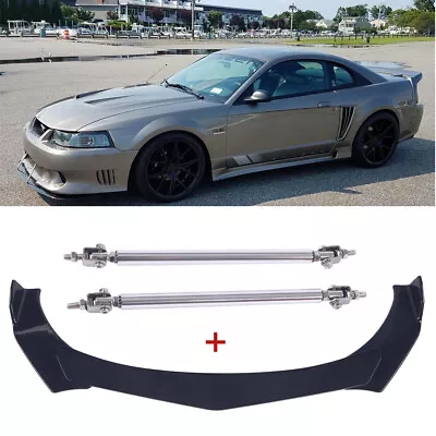 For Mercedes-Benz W211 E63 AMG Gloss Front Bumper Lip Splitter Chin +Strut Rods • $36.12