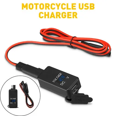 QC3.0 Dual USB Port Motorcycle Motorbike Charger Power Adapter Socket Waterproof • $11.20