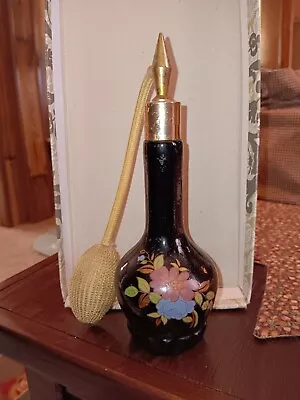 Vintage Black Glass Perfume Atomizer Nat Robbins Corona Ny  • $9.95