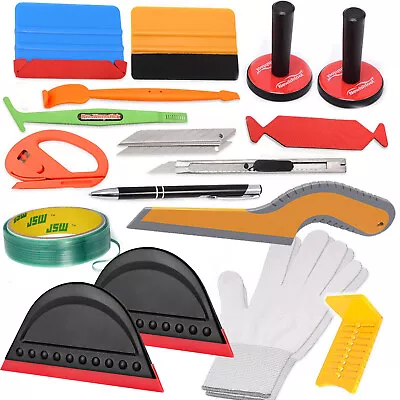 Vinyl Squeegee Wrap Kit Car Wrap Application Tool Tint Film Water Blade Scraper • $24.69