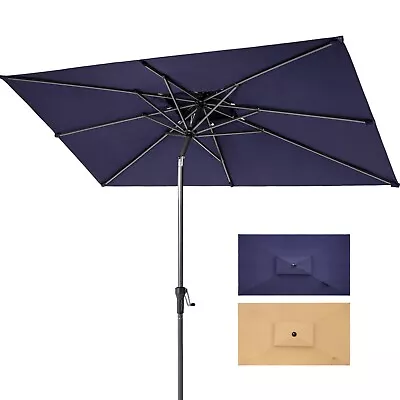 9 FT Double Top Patio Umbrella Aluminum Outdoor Market Table Tilting Umbrella • $88.99