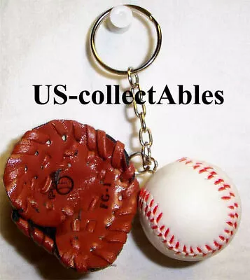 Baseball And Mini Glove Key Ring Keychain Rare Great Novelty Fan Sports Souvenir • $9.99
