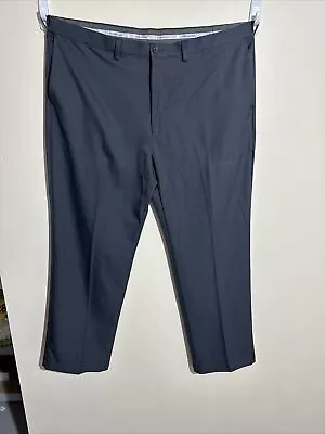 Haggar Cool 18 Pro Pants Men 44x32 Classic Fit Stretch Waist Flat Front • $8