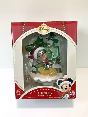 Disney Mickey Mouse Santa Hat Christmas Tree Wall Nightlight With Extra Bulb New • $16.99