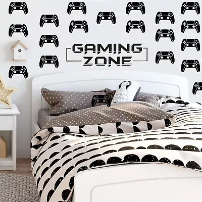 £4.99 • Buy 40pc+ SET Gamer Xbox PS4 Gaming Controller Kids Bedroom Wall Vinyl Sticker V689