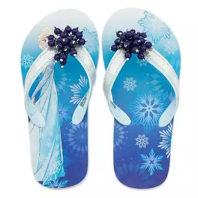 NWT Disney Store Frozen Elsa Flip Flops Sandals Shoes Girls Many Sizes • $14.98