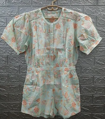 New Mango Floral Short Sleeve Jumpsuit Mint Size Large • $49.99