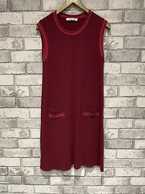 Lacoste Sleeveless Dress Red Knit Size 36 UK 8 • £100