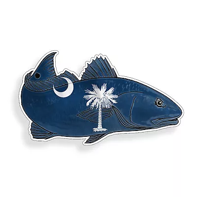 South Carolina SC State Flag Red Fish Sticker Cup Laptop Car Window Bumper Decal • $2.95