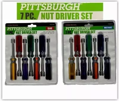 (BRAND NEW) 14 Pc Nut Driver Metric 7 PC And SAE 7 PC Color-Coded By Size SALE • $38.70