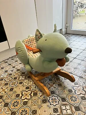 Labebe - Baby Rocking Horse Kid Rocker Green Squirrel Rocking Chair Wooden • £30