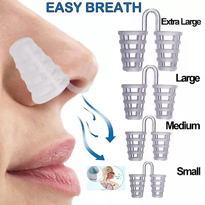 Nasal Dilator Anti Snoring Easy Breathe Nose Clip Stop Snore Soft Silicone Aid • £1.99