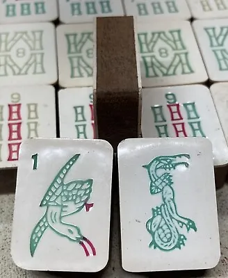 4 Pung Chow Mahjong JONGG Tiles Your Pick. Dark Wood Between White Plas • $15