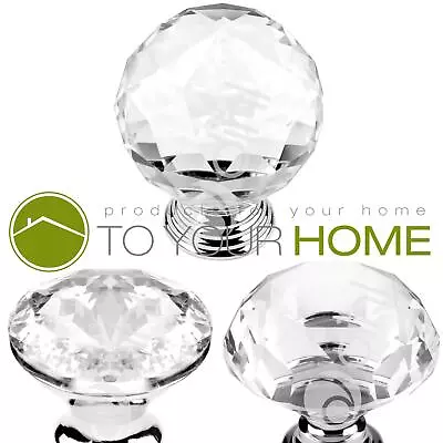 £4.79 • Buy Dihl Globe Crystal Door Knobs Diamond Glass Clear Cabinet Drawer Wardrobe Handle