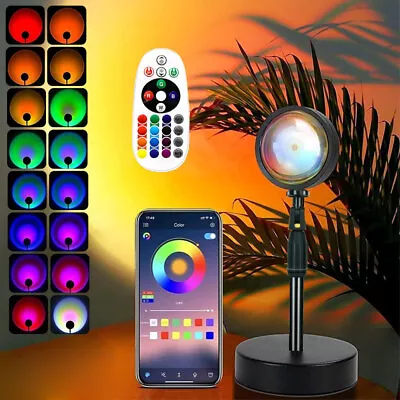 Sunset Lamp USB Rainbow Projector Lamp RGB16 Color With Remote Control Desk Lamp • $22.73