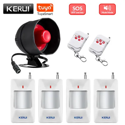 KERUI Wireless 110dB Live Siren Home Security Alarm System Tuya APP Control • $35.63