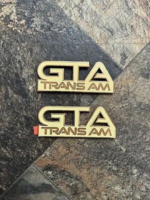 NOS 1992 Trans Am GTA Fender Panel Emblem Set RARE Jamaican Yellow  Oem GM • $350.88