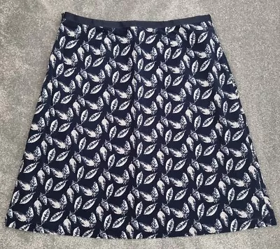 Laura Ashley Blue White Cord Ladies Lined Skirt Size UK 14 • £25