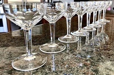 $400 • Buy VAL ST LAMBERT “St Helene” CHAMPAGNE/CORDIAL GLASSES 4 3/8”  (8) Rare Antique