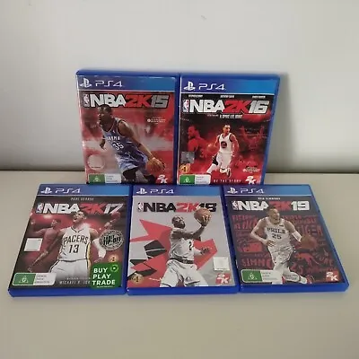 PS4 PlayStation Games Lot X 5 NBA2K15 NBA2K16 NBA2K17 NBA2K18 NBA2K19 Basketball • $13.98