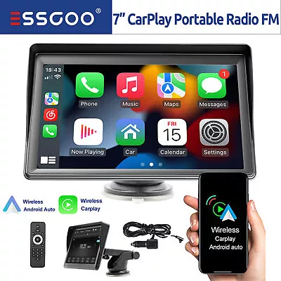 Universal 7  Touch Screen Car Radio Apple CarPlay Android Auto Portable Stereo • $47.17