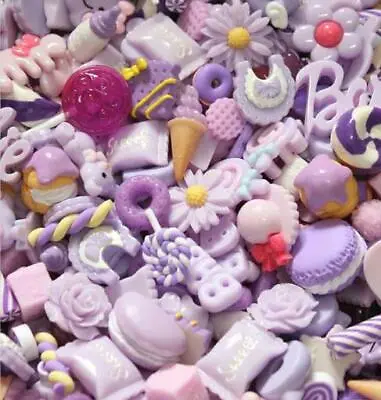 £4.99 • Buy Purple Mix Candy Resin Sweets Fake Flatback Food Dolls House Charms Cabochon