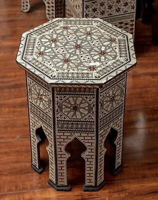 Egyptian Side Table 20 Height Mother Of Pearl Bedside Coffee Table • $269.99