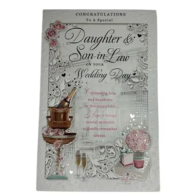 Congratulations To Daughter & Son In Law Wedding Day Opacity Card • £6.49