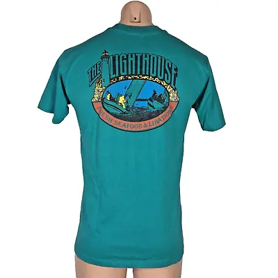 VTG 80s The Lighthouse Restaurant Seafood Corpus Christi Texas Sz M Fishing • $22.99